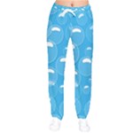 Pattern Blue Bubble Pattern Background Women velvet Drawstring Pants