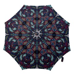 Blue Onn Burgundy Hook Handle Umbrellas (large) by kaleidomarblingart