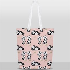Pattern Panda Bear Full Print Rope Handle Tote (small) by danenraven