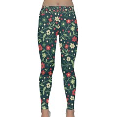 Flowering Branches Seamless Pattern Classic Yoga Leggings by Zezheshop