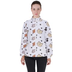 Cute Cat Kitten Animal Design Pattern Women s High Neck Windbreaker by danenraven