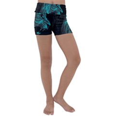 Angry Male Lion Predator Carnivore Kids  Lightweight Velour Yoga Shorts by Jancukart