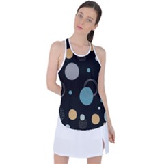 Circle Pattern Abstract Polka Dot Racer Back Mesh Tank Top by danenraven