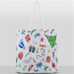 New Year Christmas Sketch Gifts Full Print Rope Handle Tote (large) by artworkshop