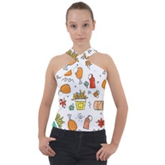 Cute Sketch  Fun Funny Collection Cross Neck Velour Top by artworkshop