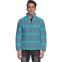 Abstract Chevron Zigzag Pattern Men s Puffer Bubble Jacket Coat by danenraven