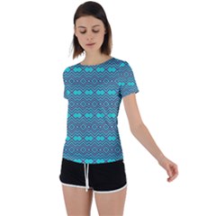 Abstract Chevron Zigzag Pattern Back Circle Cutout Sports Tee by danenraven