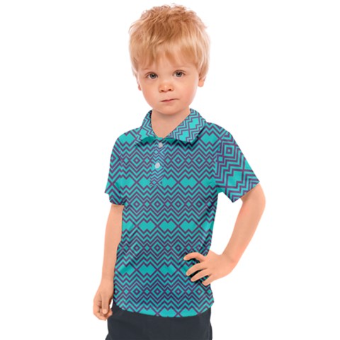 Abstract Chevron Zigzag Pattern Kids  Polo Tee by danenraven