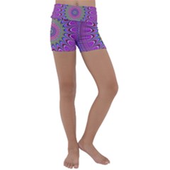 Art Mandala Design Ornament Flower Kids  Lightweight Velour Yoga Shorts