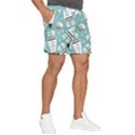 Cute seamless pattern with rocket planets-stars Men s Runner Shorts View2