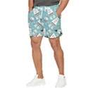 Cute seamless pattern with rocket planets-stars Men s Runner Shorts View3