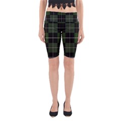 Modern Green Plaid Yoga Cropped Leggings by ConteMonfrey