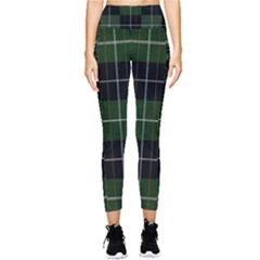 Modern Green Plaid Pocket Leggings  by ConteMonfrey