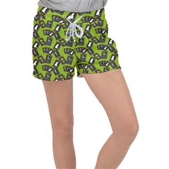 Cats And Skulls - Modern Halloween  Velour Lounge Shorts by ConteMonfrey