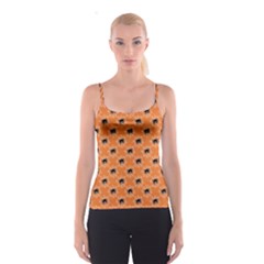 Halloween Black Orange Spiders Spaghetti Strap Top by ConteMonfrey