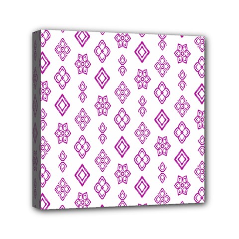Geometric Pattern Purple Pattern Mini Canvas 6  X 6  (stretched) by Ravend