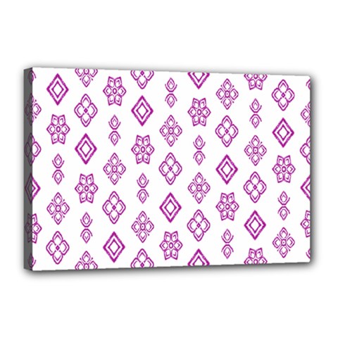 Geometric Pattern Purple Pattern Canvas 18  X 12  (stretched) by Ravend