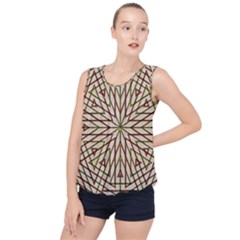 Kaleidoscope Line Triangle Pattern Bubble Hem Chiffon Tank Top by Ravend