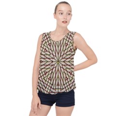 Kaleidoscope Line Triangle Pattern Bubble Hem Chiffon Tank Top