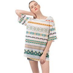 Pattern Colored Line Watercolor Painting Blue Color Splash Oversized Chiffon Top by danenraven