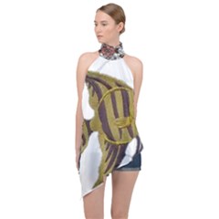 Im Fourth Dimension Colour 75 Halter Asymmetric Satin Top