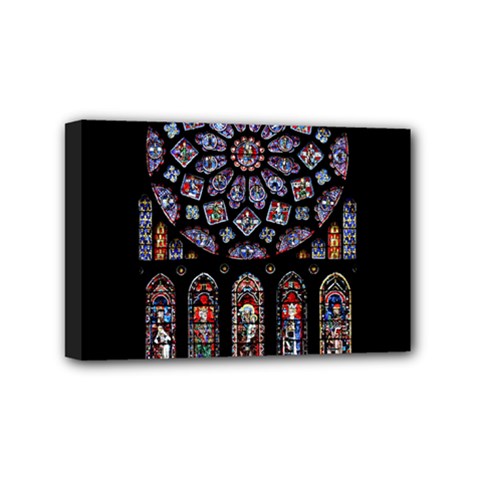 Chartres Cathedral Notre Dame De Paris Amiens Cath Stained Glass Mini Canvas 6  X 4  (stretched) by Wegoenart