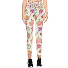 Cupcake Pattern Lollipop Pocket Leggings 