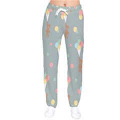 Bear 7 Women Velvet Drawstring Pants