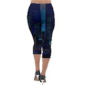 City Building Pixel Art Vaporwave Lightweight Velour Capri Leggings  View2