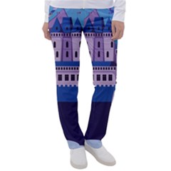 Illustration Castle Mountain Tower Sky Women s Casual Pants by danenraven