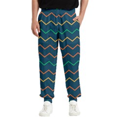 Pattern Zig Zag Colorful Zigzag Men s Elastic Waist Pants by Wegoenart
