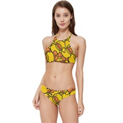 Duck Cartoon Background Pattern Banded Triangle Bikini Set by Wegoenart