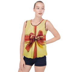 Ribbon Bow Bubble Hem Chiffon Tank Top by artworkshop