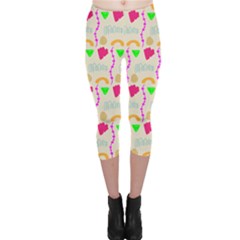 Geometric Shape Pattern Shapes Capri Leggings  by Wegoenart