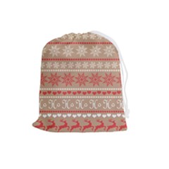Christmas-pattern-background Drawstring Pouch (large)