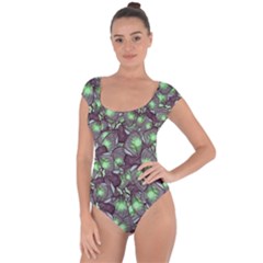 Man Butterfly Drawing Motif Pattern Short Sleeve Leotard  by dflcprintsclothing
