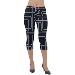 Illustration Circuit Cpu Pcb Electronic Wires Lightweight Velour Capri Leggings  by Wegoenart