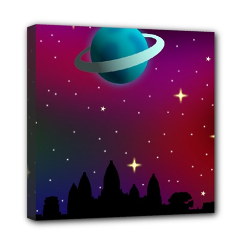 Asteroid Comet Star Space Aurora Mini Canvas 8  X 8  (stretched) by Wegoenart
