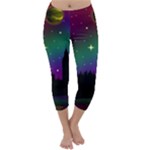 Illustration Clock Asteroid Comet Galaxy Capri Winter Leggings 