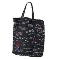 Black Background Text Overlay  Mathematics Formula Giant Grocery Tote by danenraven