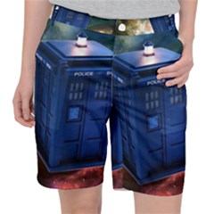 The Police Box Tardis Time Travel Device Used Doctor Who Pocket Shorts by Jancukart