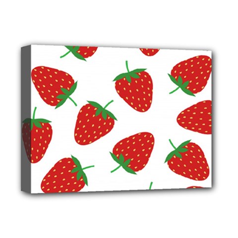 Seamless-pattern-fresh-strawberry Deluxe Canvas 16  X 12  (stretched)  by Jancukart