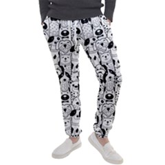 Seamless-pattern-with-black-white-doodle-dogs Men s Jogger Sweatpants
