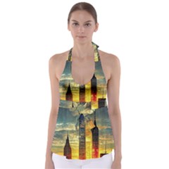 New York City Sunset Dusk Twilight Babydoll Tankini Top by Wegoenart