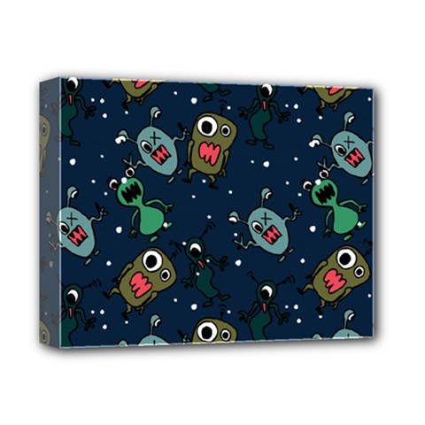 Monster Alien Pattern Seamless Background Deluxe Canvas 14  X 11  (stretched) by Wegoenart