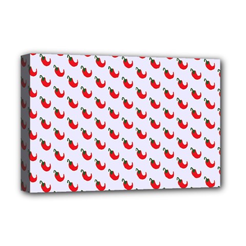 Small Mini Peppers White Deluxe Canvas 18  X 12  (stretched) by ConteMonfrey