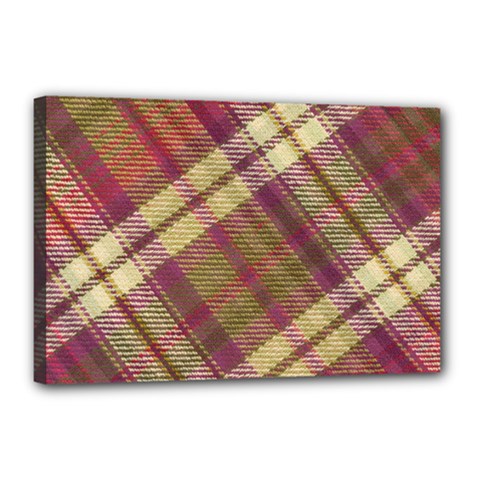 Beetle Juice Plaids  Canvas 18  X 12  (stretched) by ConteMonfrey