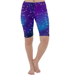 Realistic Night Sky With Constellation Cropped Leggings  by Wegoenart