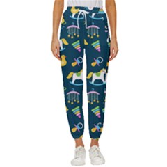 Cute Babies Toys Seamless Pattern Cropped Drawstring Pants by Wegoenart