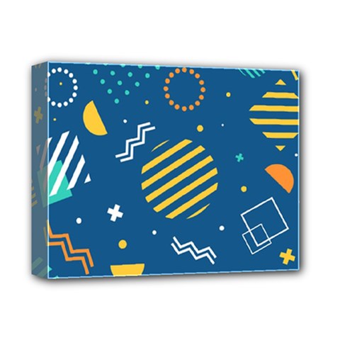 Flat-design-geometric-shapes-background Deluxe Canvas 14  X 11  (stretched) by Wegoenart